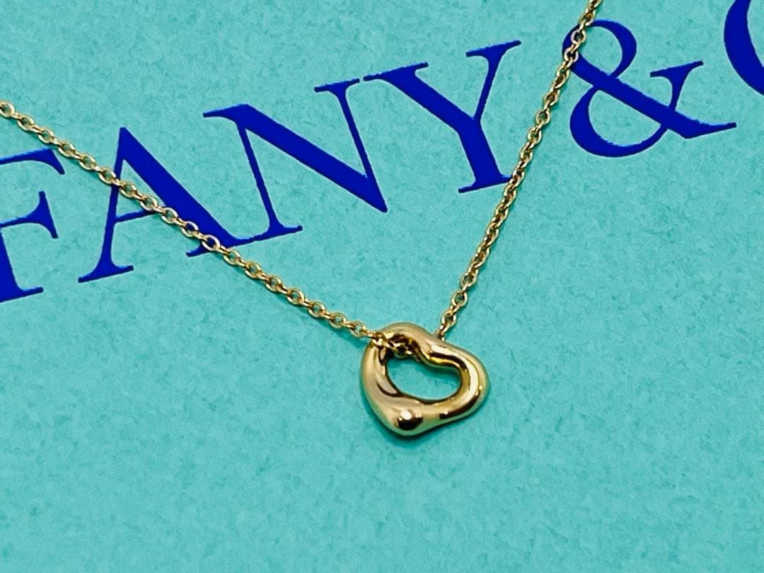 c614 美品　ティファニー　オープンハート　ネックレス　750 ゴールドK18