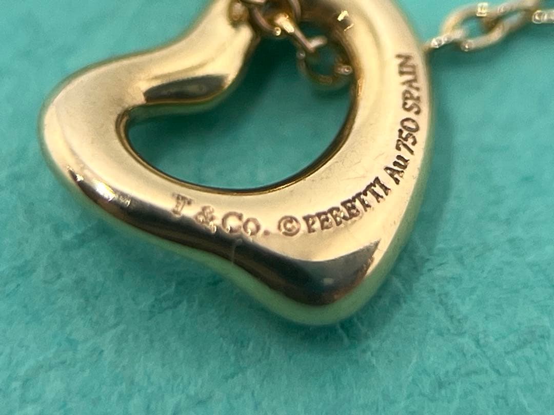 c614 美品　ティファニー　オープンハート　ネックレス　750 ゴールドK18