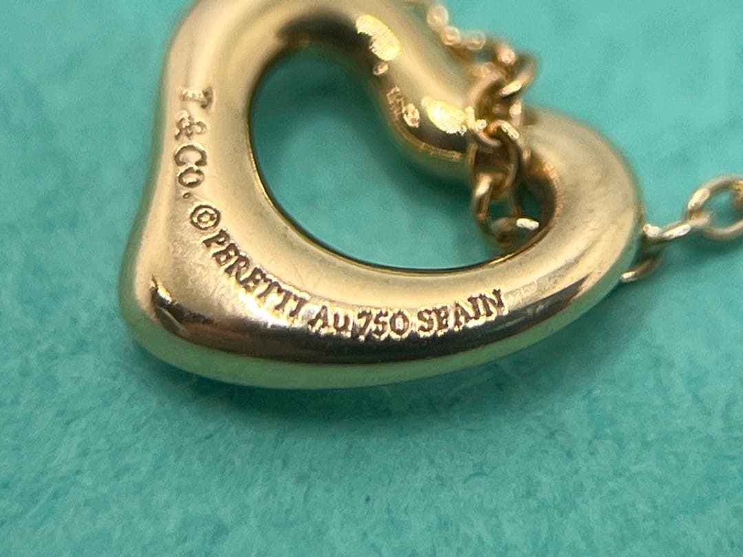 c614 美品　ティファニー　オープンハート　ネックレス　750 ゴールドK18