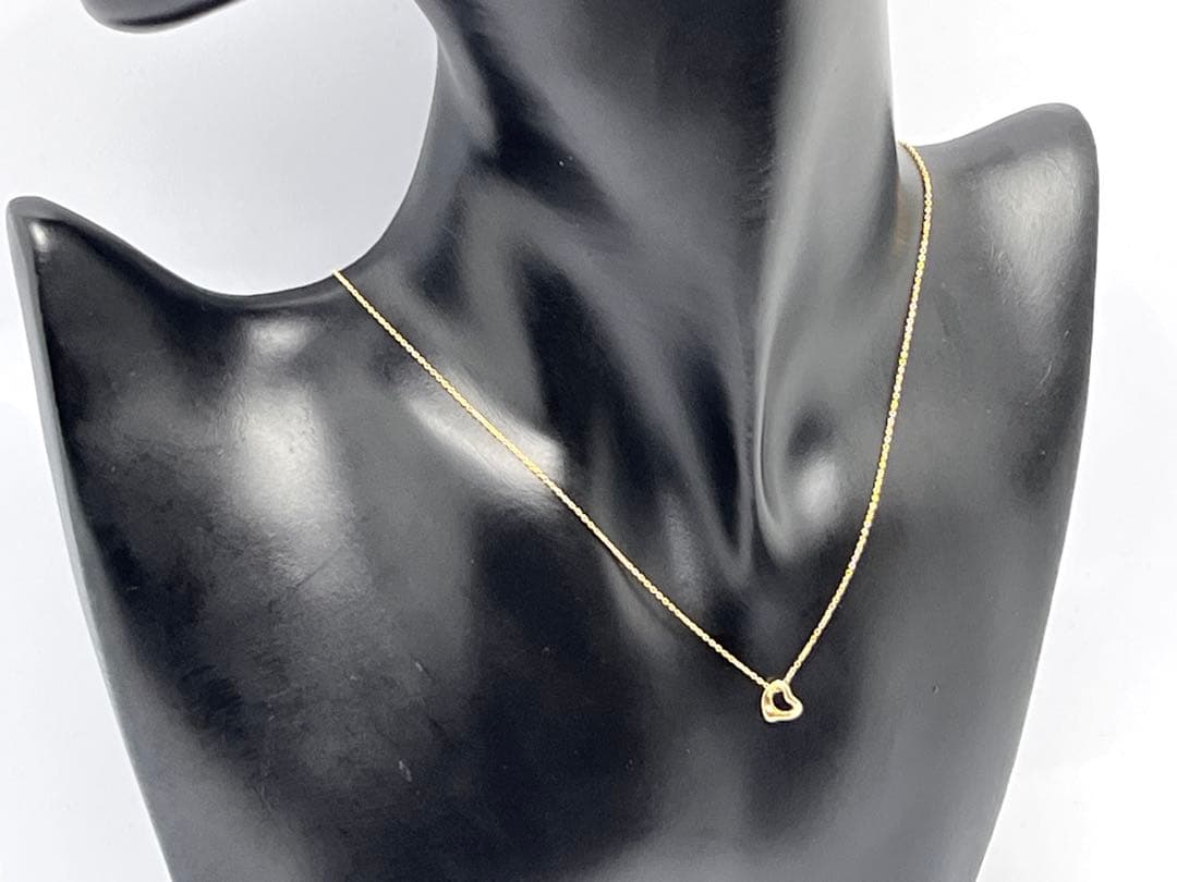 c614 美品　ティファニー　オープンハート　ネックレス　750 ゴールドK18