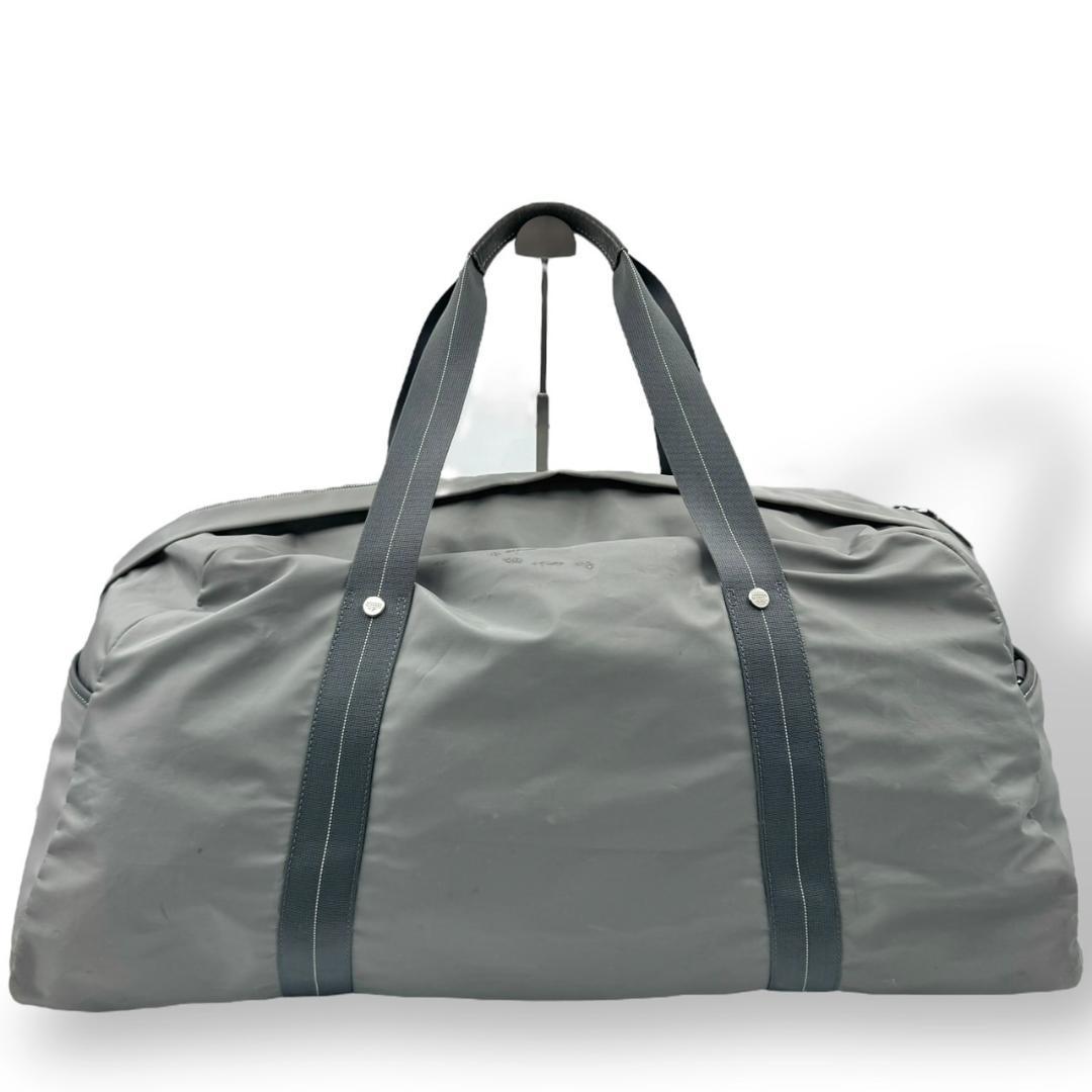 コーチ　ボストンバッグ　チャーム　ロゴ　タグ　グレー　旅行カバン　大容量　大きめ