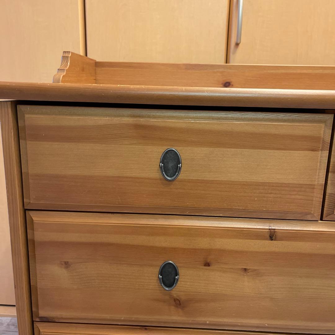 木製シンプルチェスト 4段　北欧家具　天然木