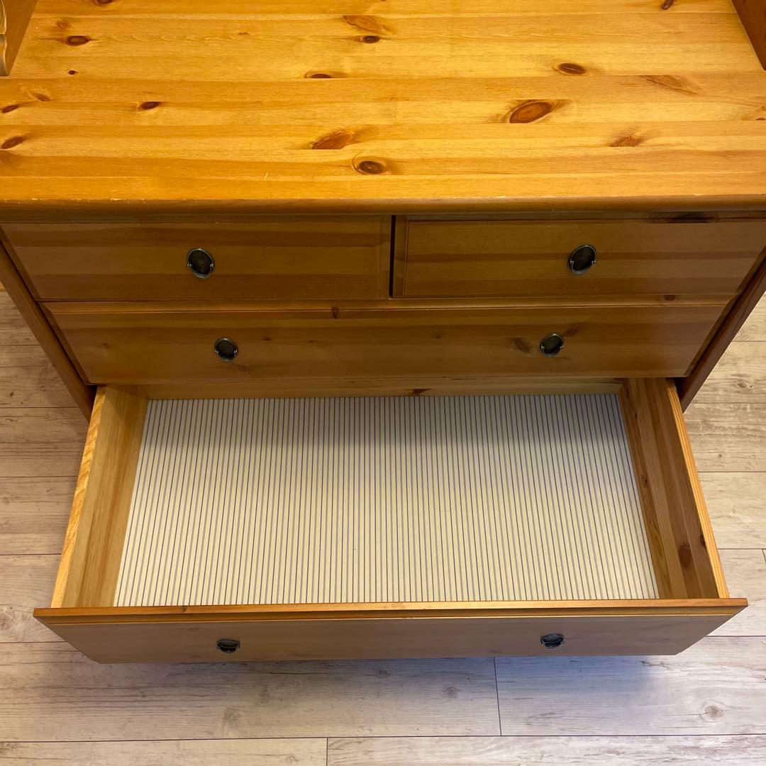 木製シンプルチェスト 4段　北欧家具　天然木