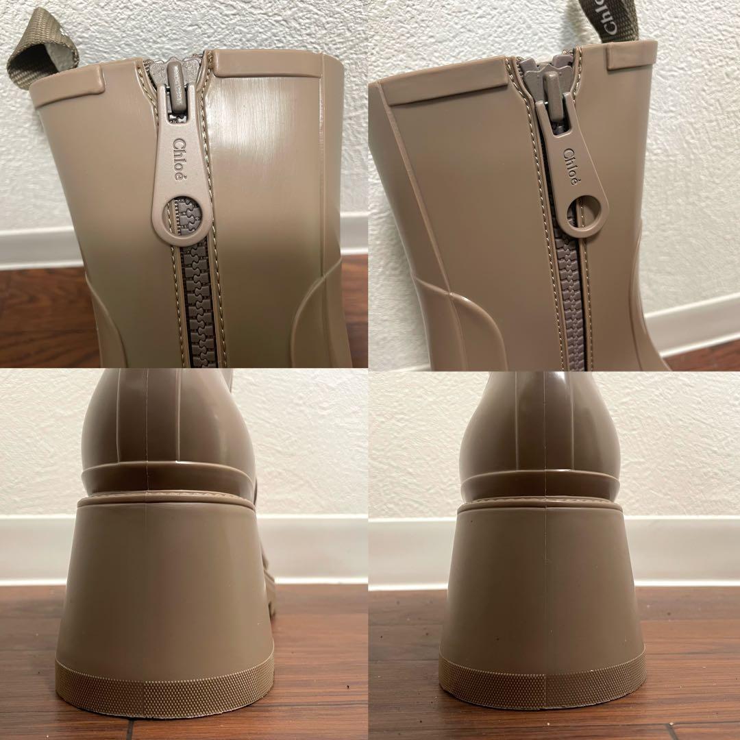 美品クロエ CHLOE BETTY ベティ レインブーツ 長靴 ラバー ベージュ