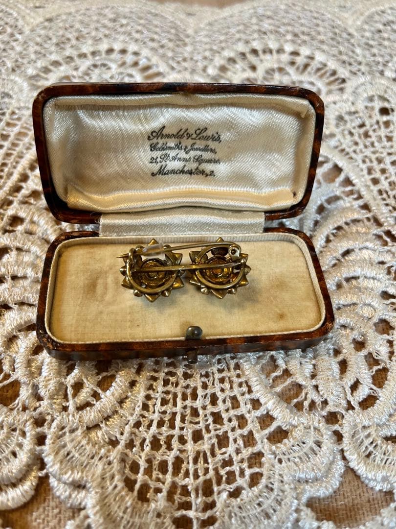 アンティークガーネットブローチ　薔薇