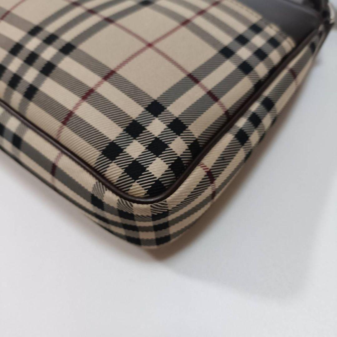 【美品】BURBERRY 人気 ノバチェック ショルダーバッグ キャンバスレザー