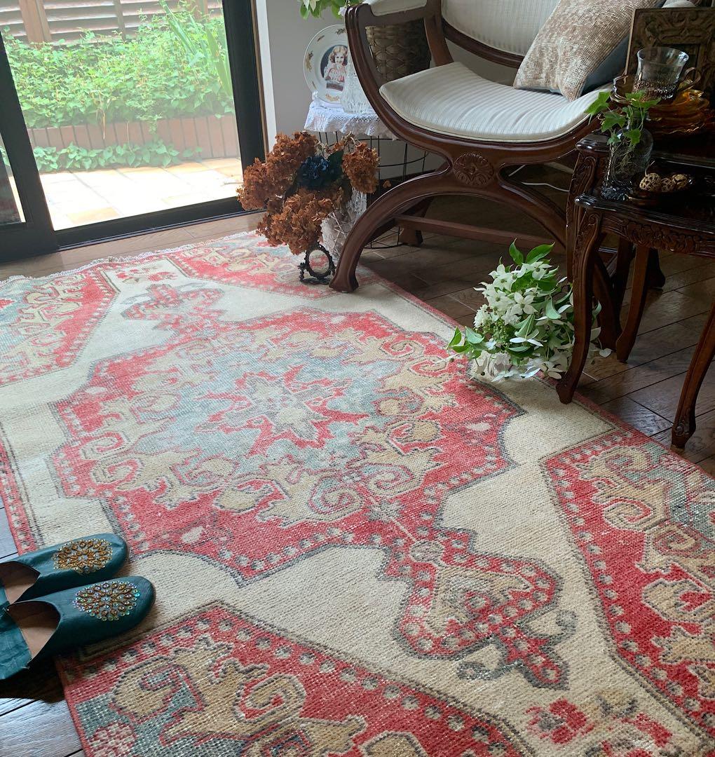 リリー　プロフ必読^ - ^様　アヴァノスラグ　トルコヴィンテージラグ