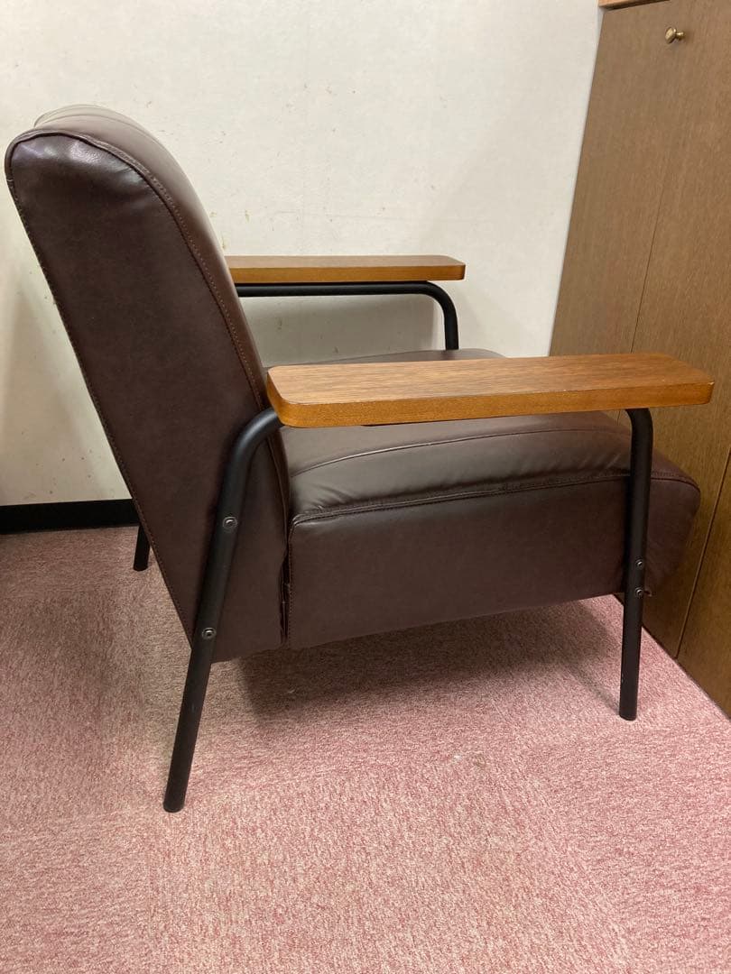 傷・汚れに強い合成皮革 1人用ソファ (Nシールド ステイン2KD DBR)