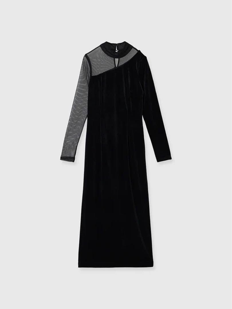 即日発送 今季 anuans シアーコンビタイトワンピース アニュアンス