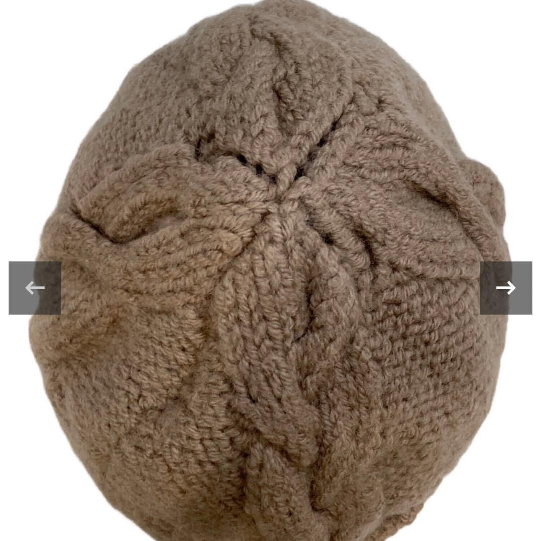 ルイ・ヴィトン LOUIS VUITTON ニット帽 ビーニー ベージュ缶バッチ