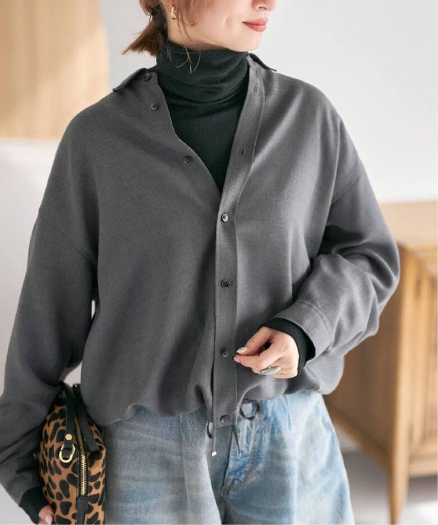 完売品　スピックスパンspickandspan ウールライクヘムギャザーシャツ