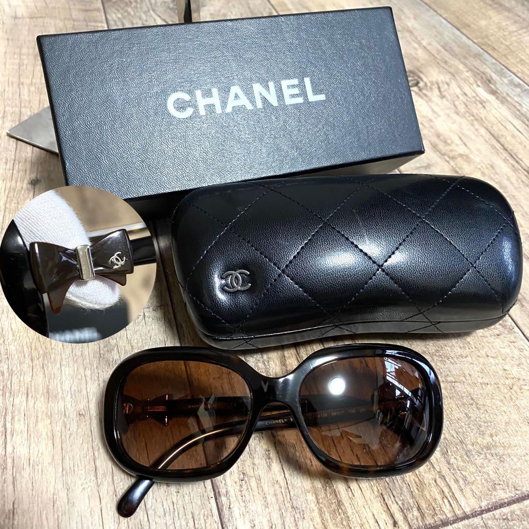 正規品☆シャネル ココマーク サングラス ブラウン べっ甲 リボン ヴィンテージ