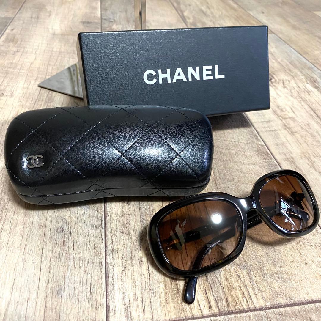 正規品☆シャネル ココマーク サングラス ブラウン べっ甲 リボン ヴィンテージ