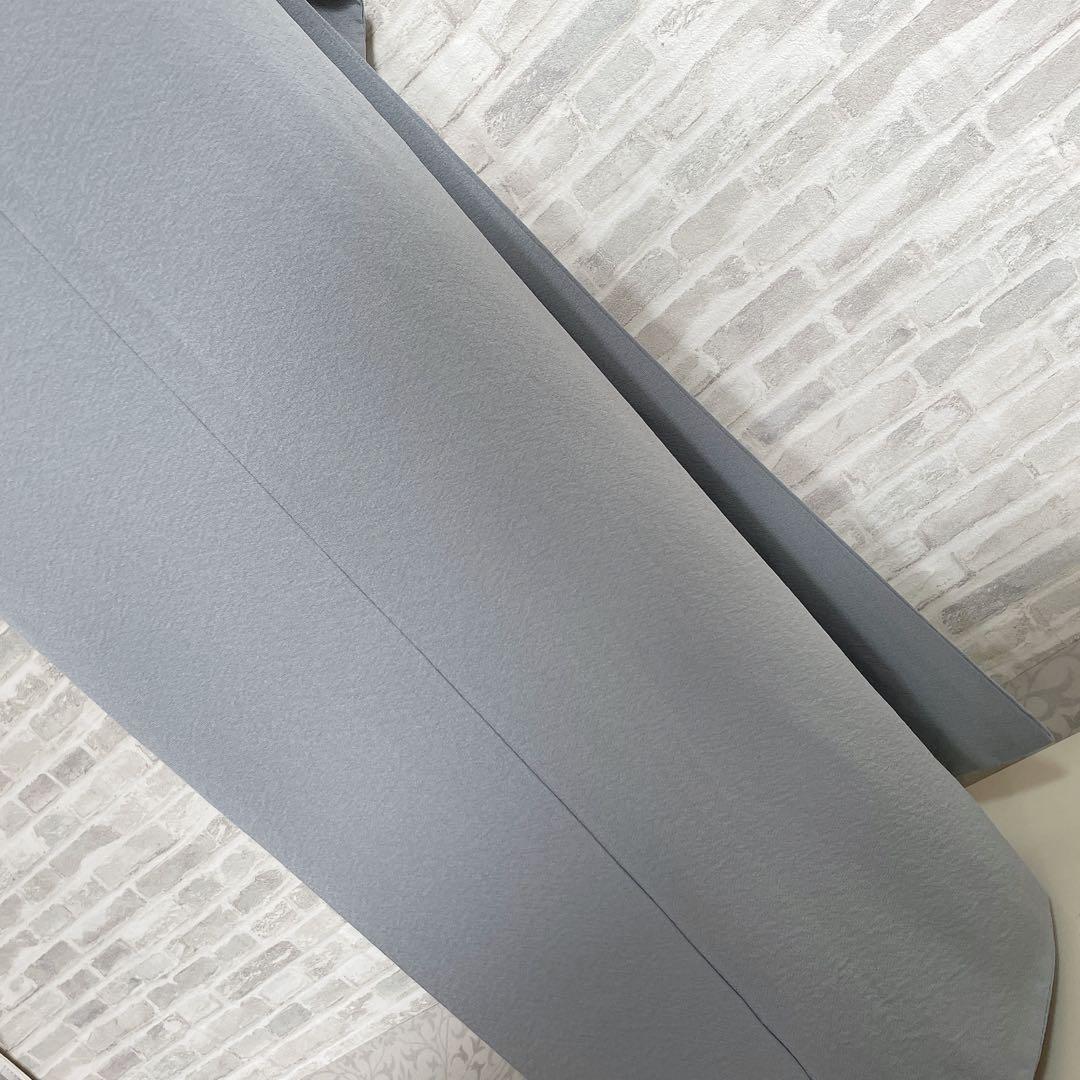 色無地　フルセット　青系　くすみブルー　縮緬　シンプル　礼装　カジュアル　H2