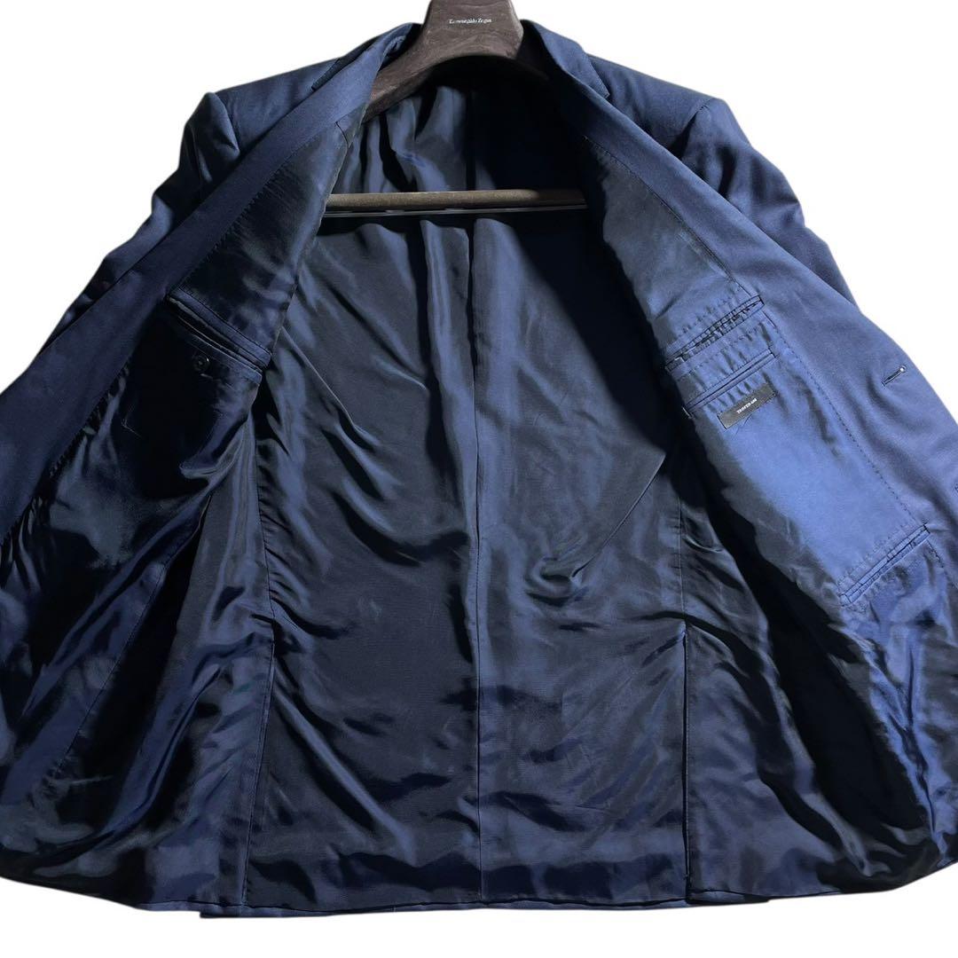 極美品 ゼニア トロフェオ600 シルク混 スーツ 52 XL 紺 大丸京都店