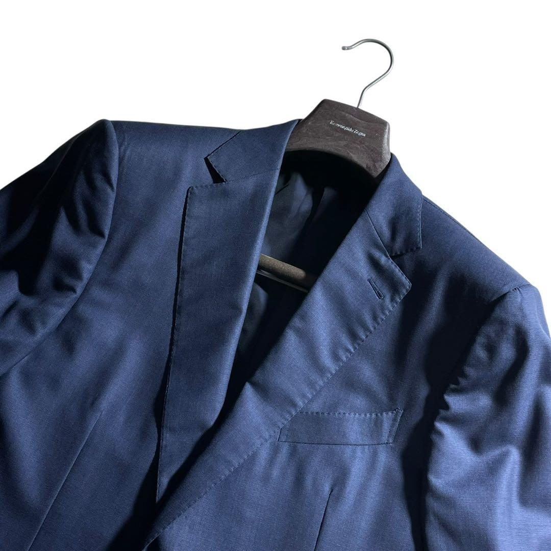 極美品 ゼニア トロフェオ600 シルク混 スーツ 52 XL 紺 大丸京都店