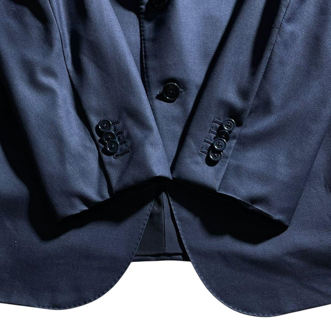極美品 ゼニア トロフェオ600 シルク混 スーツ 52 XL 紺 大丸京都店