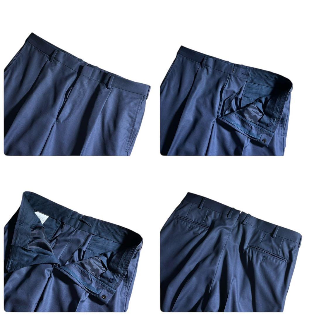 極美品 ゼニア トロフェオ600 シルク混 スーツ 52 XL 紺 大丸京都店