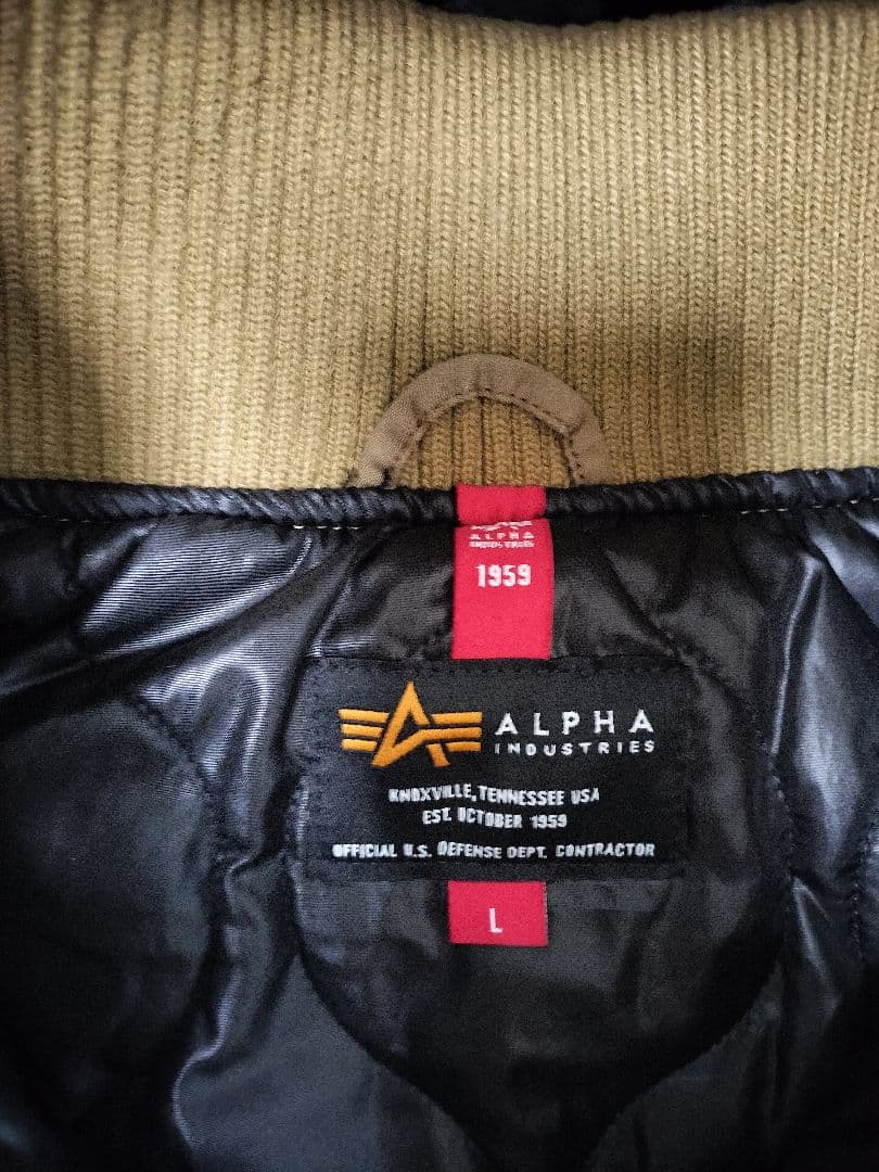 ALPHA カーキ ミリタリージャケット Lサイズ
