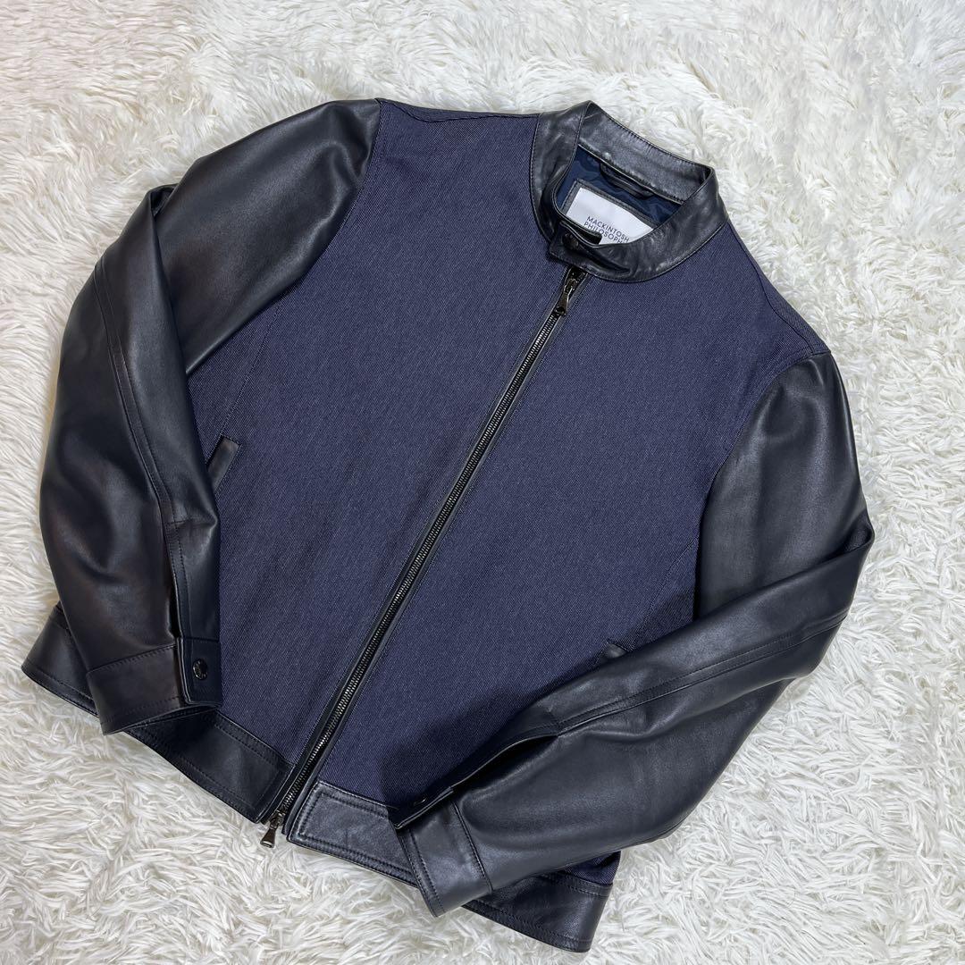 【美品】エンメティ×マッキントッシュ　切替　ジャケット　レザー　デニム　L