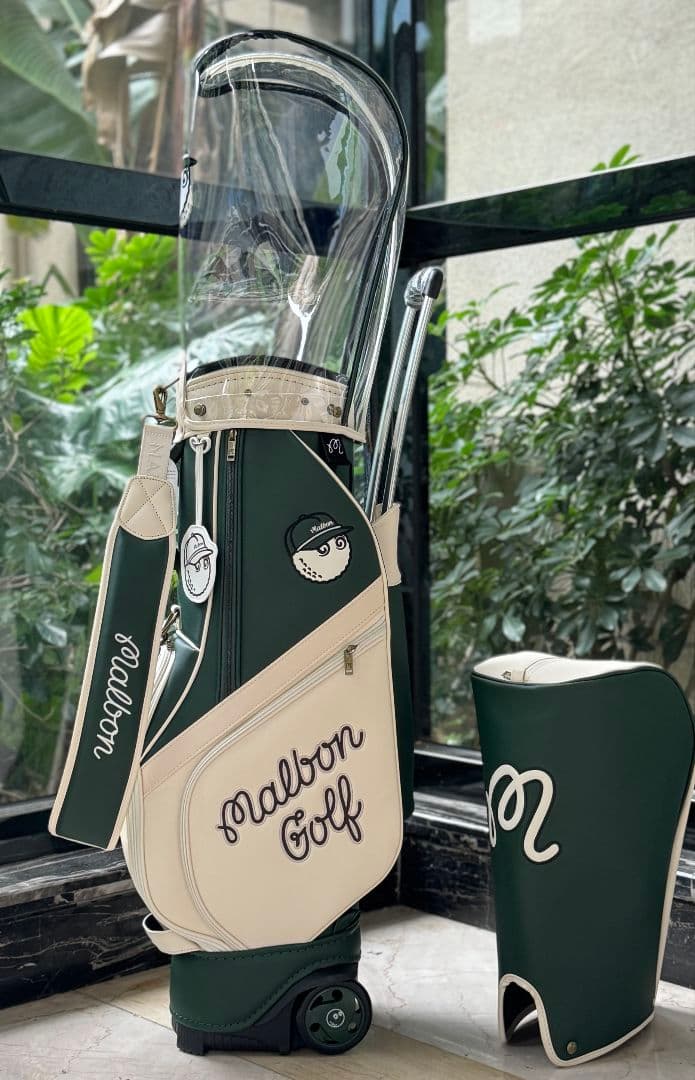 即発送現品限★Malbon Golf キャディバッグ ベージュキャスター付き