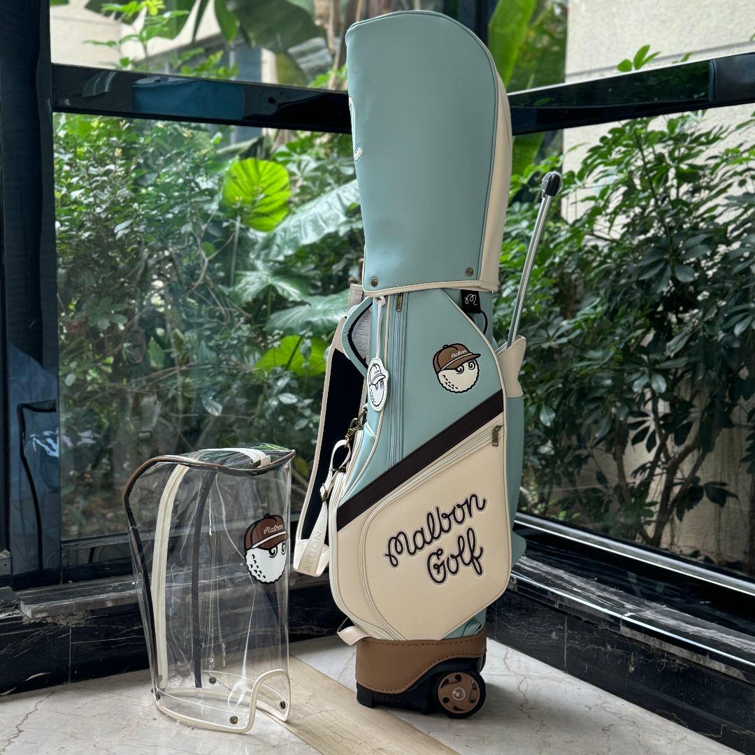 即発送現品限★Malbon Golf キャディバッグ ベージュキャスター付き