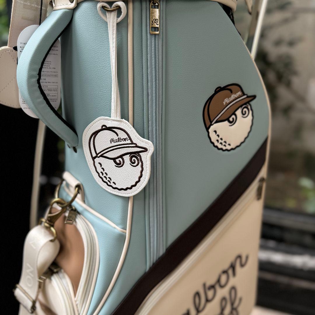 即発送現品限★Malbon Golf キャディバッグ ベージュキャスター付き