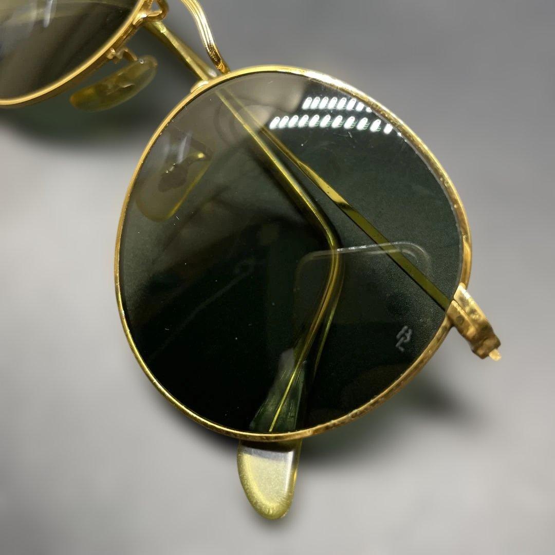 ヴィンテージ　B&L Ray-Ban USA製　ゴールドラウンドサングラス