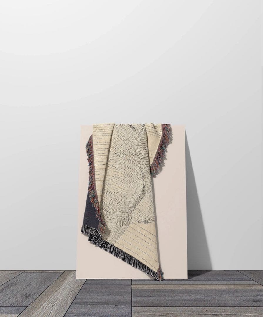 imperf フリンジ付きブランケット、ラグ L