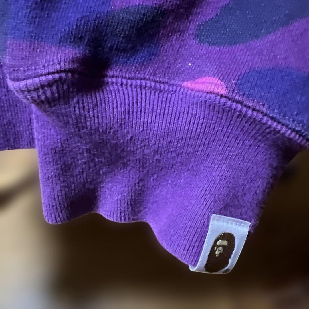 A BATHING APE シャークパーカー　パープル色　Mサイズ　美品