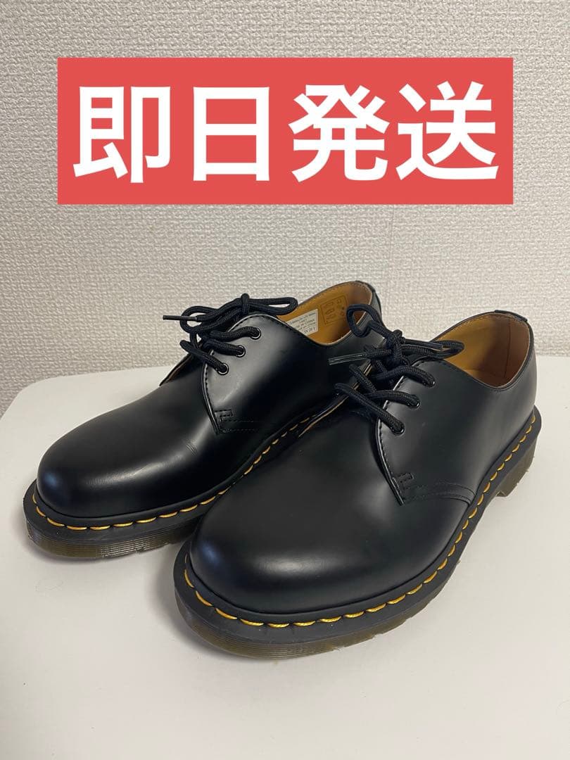 こ*ん様 ブラックレザーシューズ イエローステッチ箱無し