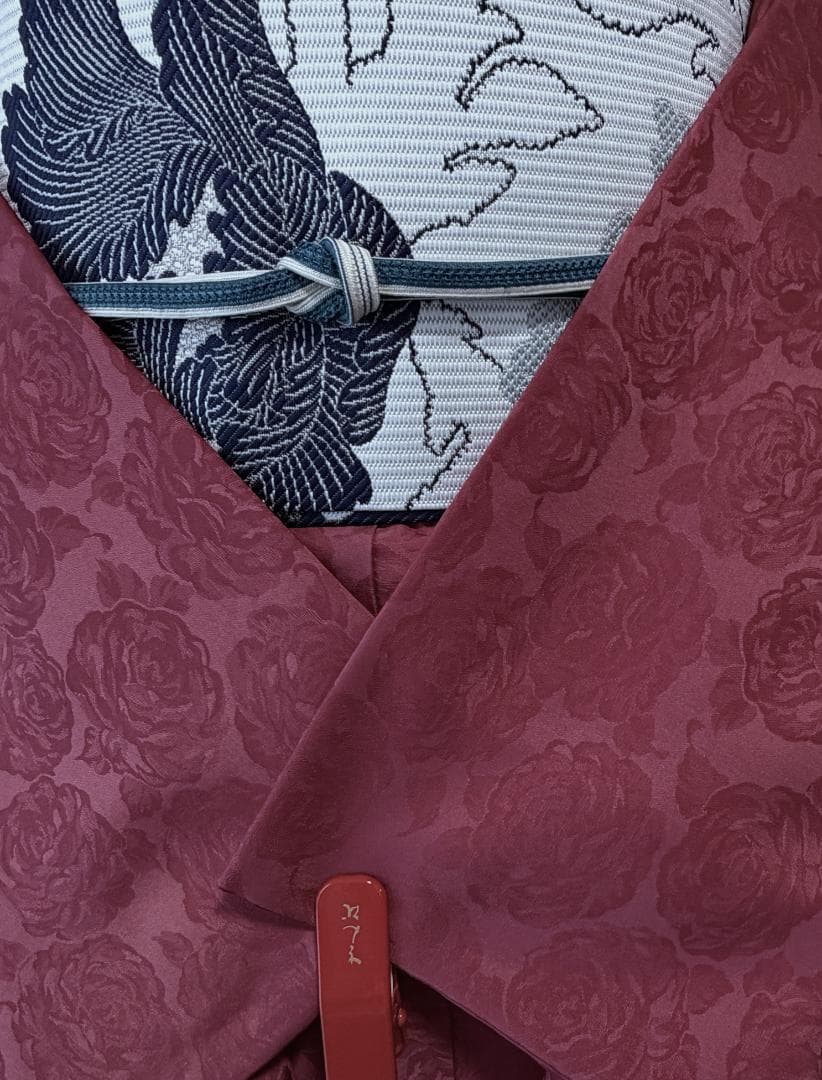 専用　京都小泉　ゴブラン刺繍薔薇柄着物　ローズ系　身丈１６６裄丈６８.５
