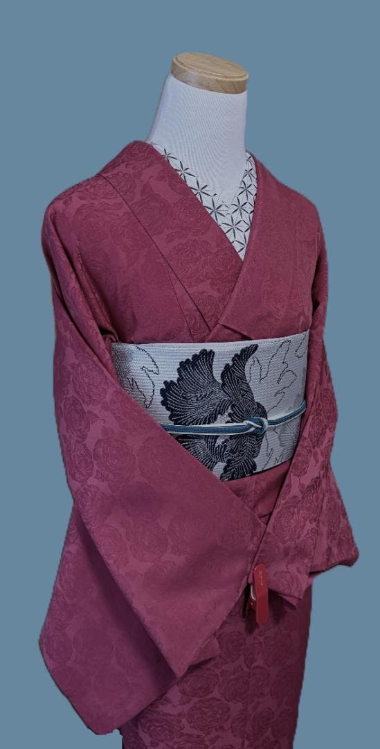 専用　京都小泉　ゴブラン刺繍薔薇柄着物　ローズ系　身丈１６６裄丈６８.５