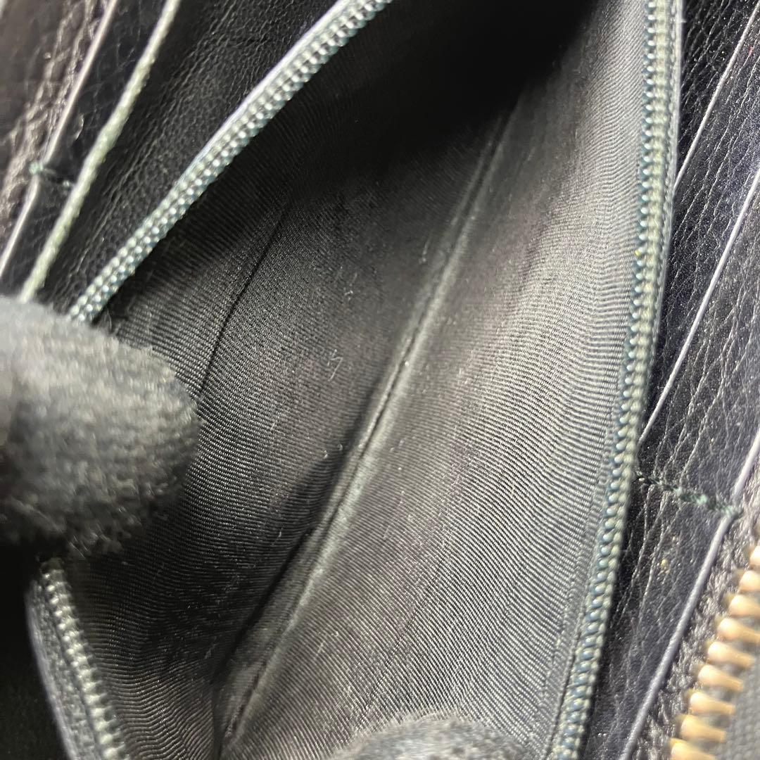 グッチ✨ディアマンテ バンブー ラウンドファスナー キャンバス レザー 長財布