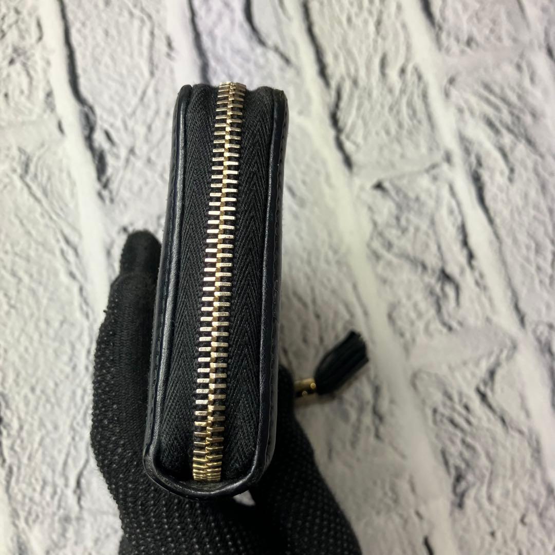 グッチ✨ディアマンテ バンブー ラウンドファスナー キャンバス レザー 長財布