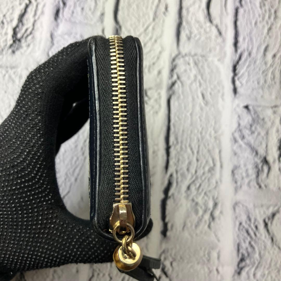 グッチ✨ディアマンテ バンブー ラウンドファスナー キャンバス レザー 長財布