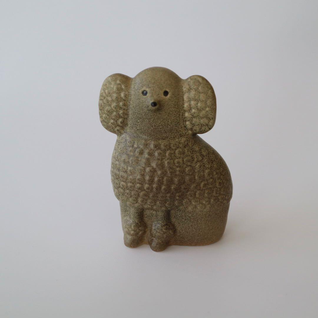 リサラーソン　プードル　グレー・ホワイト2点セット