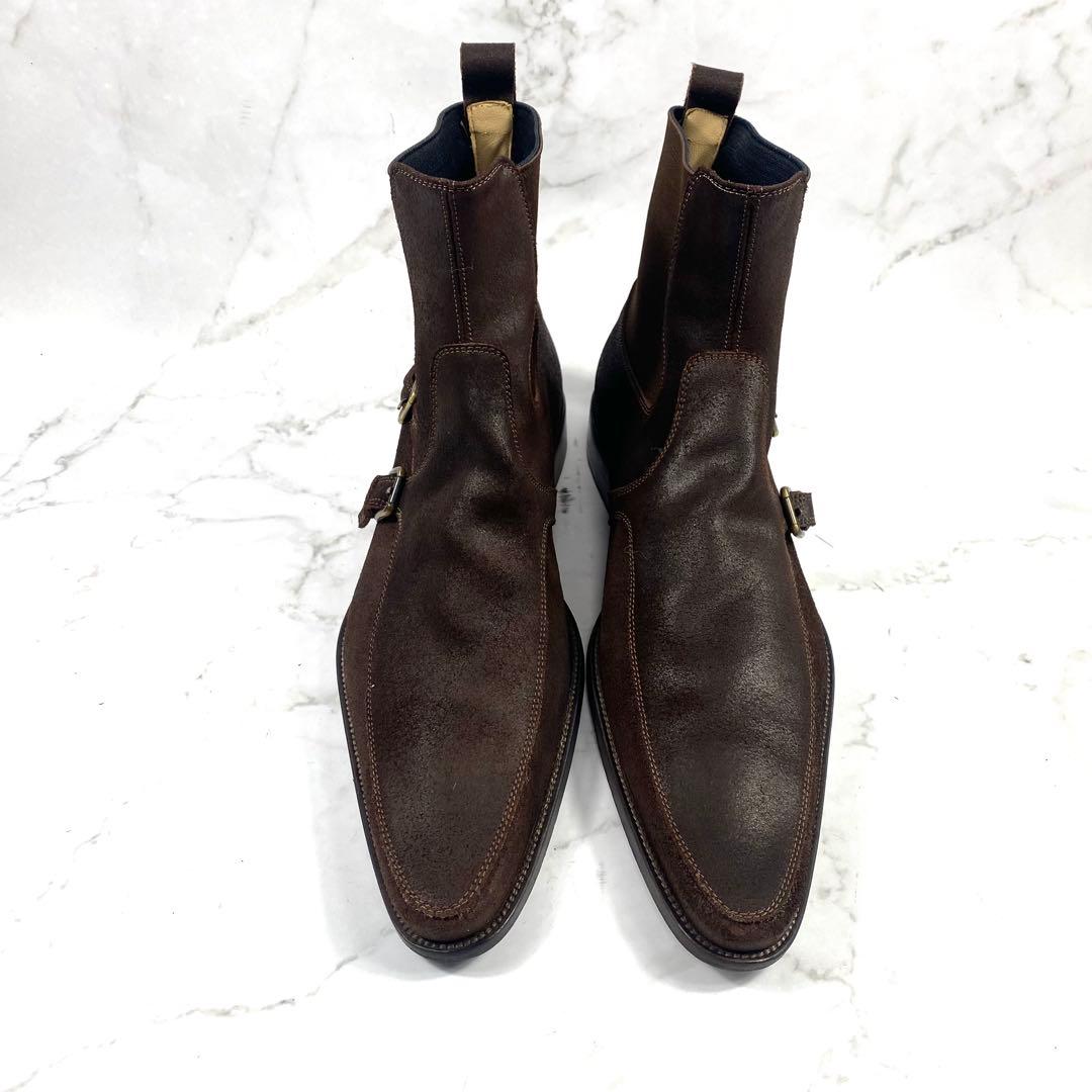 DOLCE＆GABBANA サイドゴアブーツ オイルドレザー 牛革 26.5