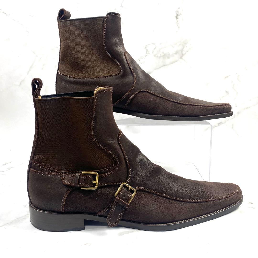 DOLCE＆GABBANA サイドゴアブーツ オイルドレザー 牛革 26.5