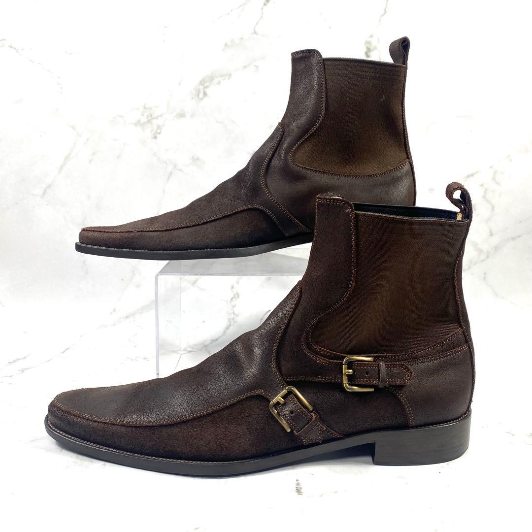 DOLCE＆GABBANA サイドゴアブーツ オイルドレザー 牛革 26.5