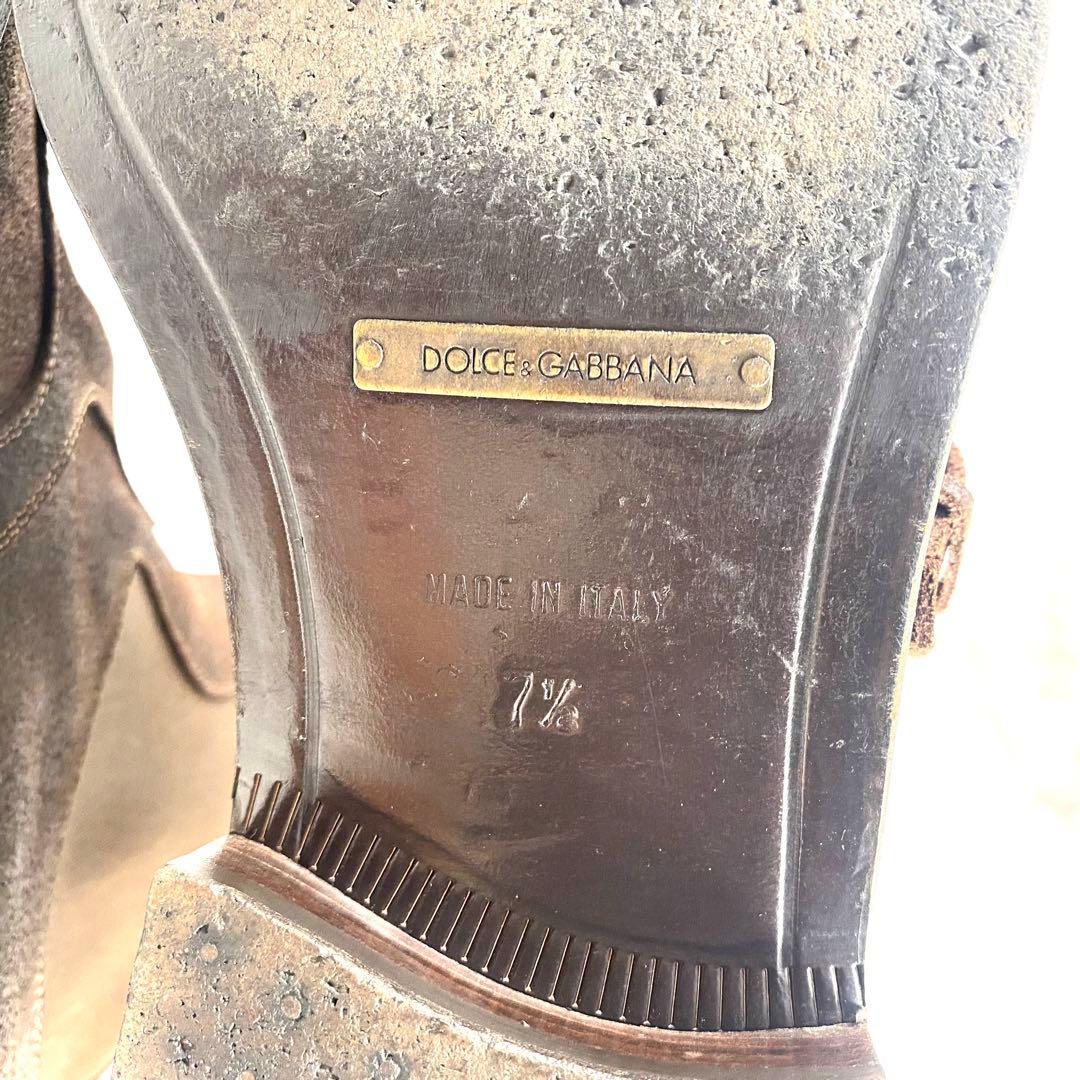 DOLCE＆GABBANA サイドゴアブーツ オイルドレザー 牛革 26.5
