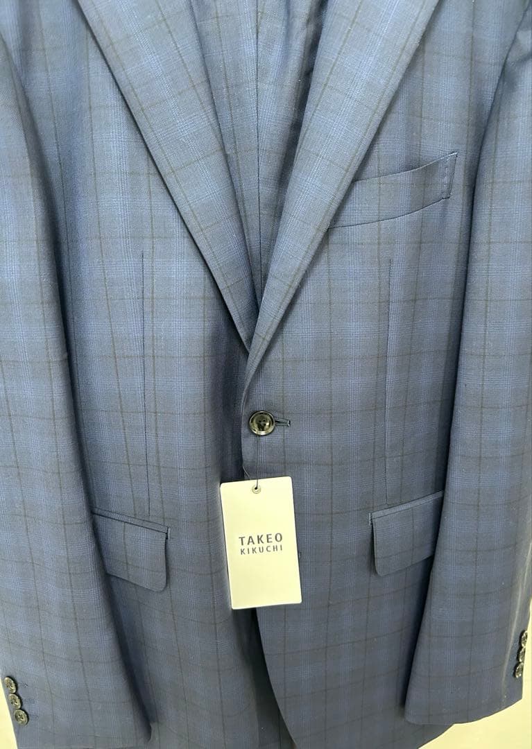 【ジャケットのみ新品】タケオキクチ　ビジネススーツ L セットアップ　ストライプ