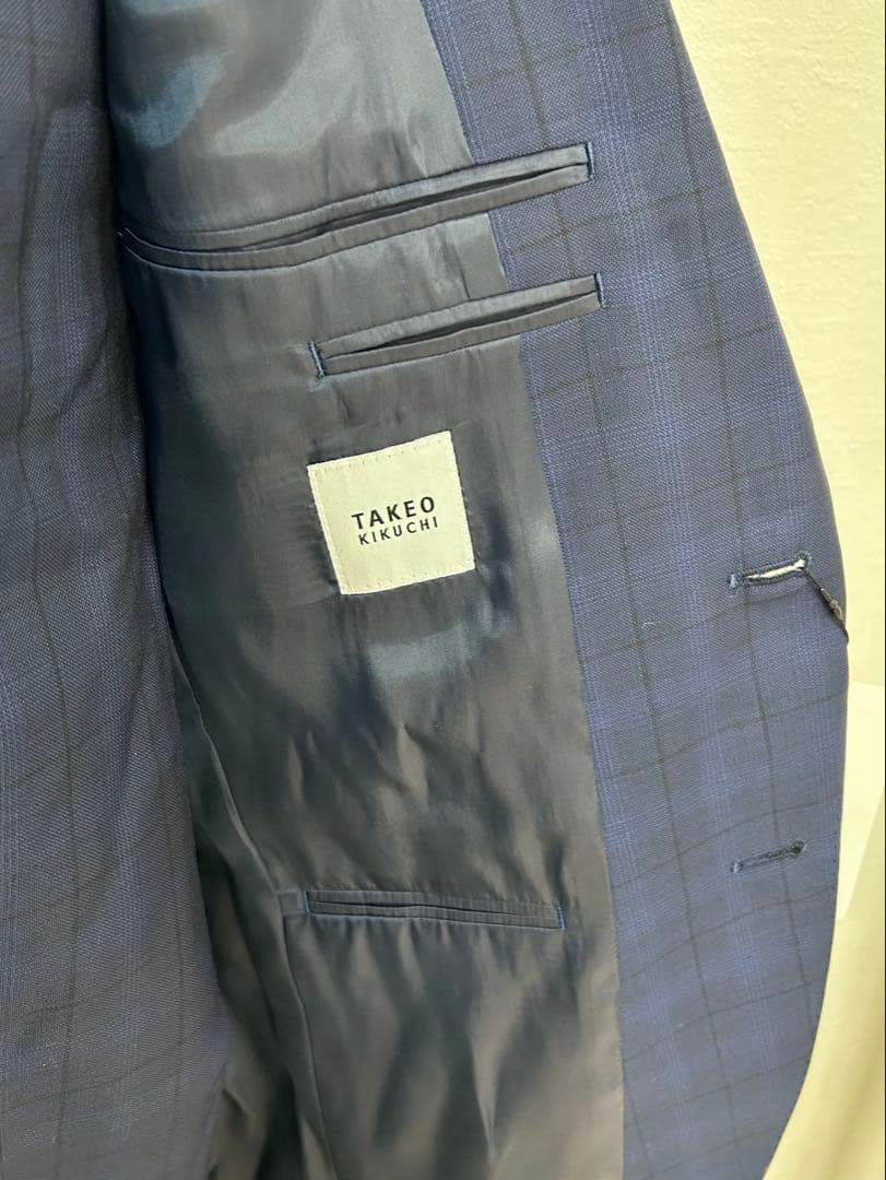 【ジャケットのみ新品】タケオキクチ　ビジネススーツ L セットアップ　ストライプ