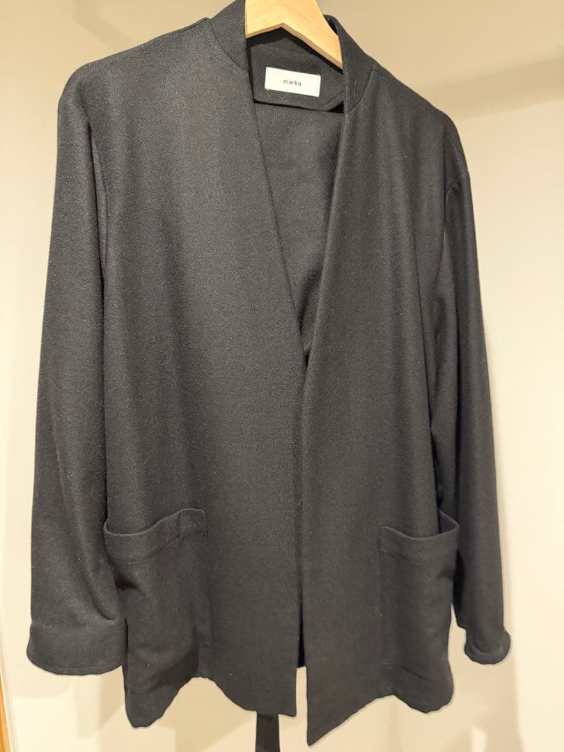 marka LAPELLESS SHIRT JACKET WOOL セットアップ
