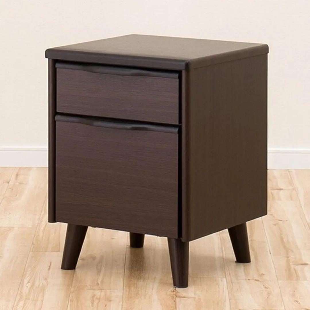 ニトリ　サイドテーブル(アスカ 2段 DBR)