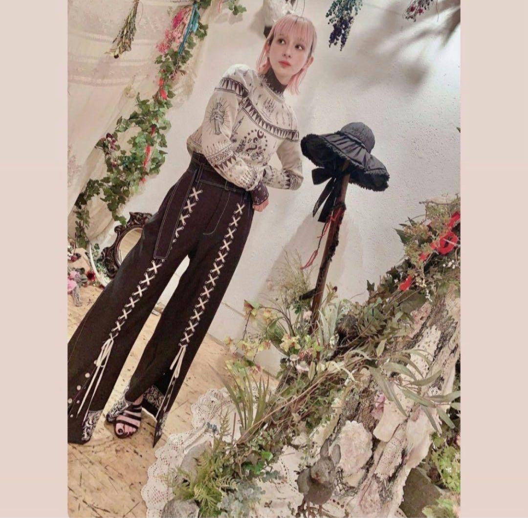 rurumu: ルルムウ 2021aw レースアップ黒ワイドパンツ