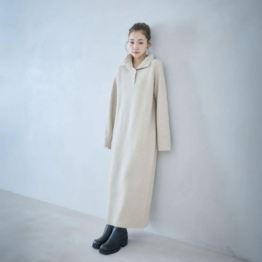 searoomlynn ウェブ完売　2wayハイネックRelaxニットワンピース