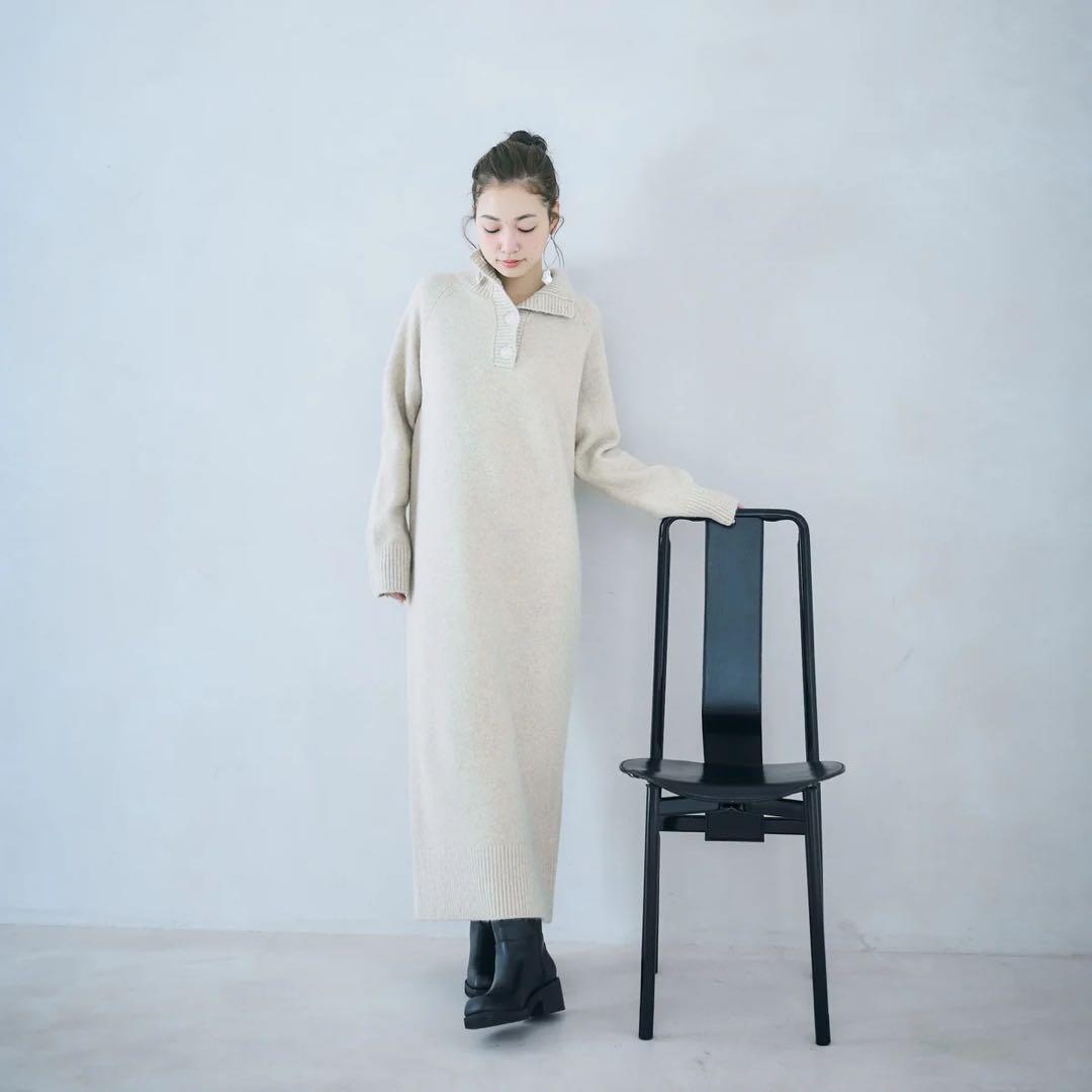 searoomlynn ウェブ完売　2wayハイネックRelaxニットワンピース