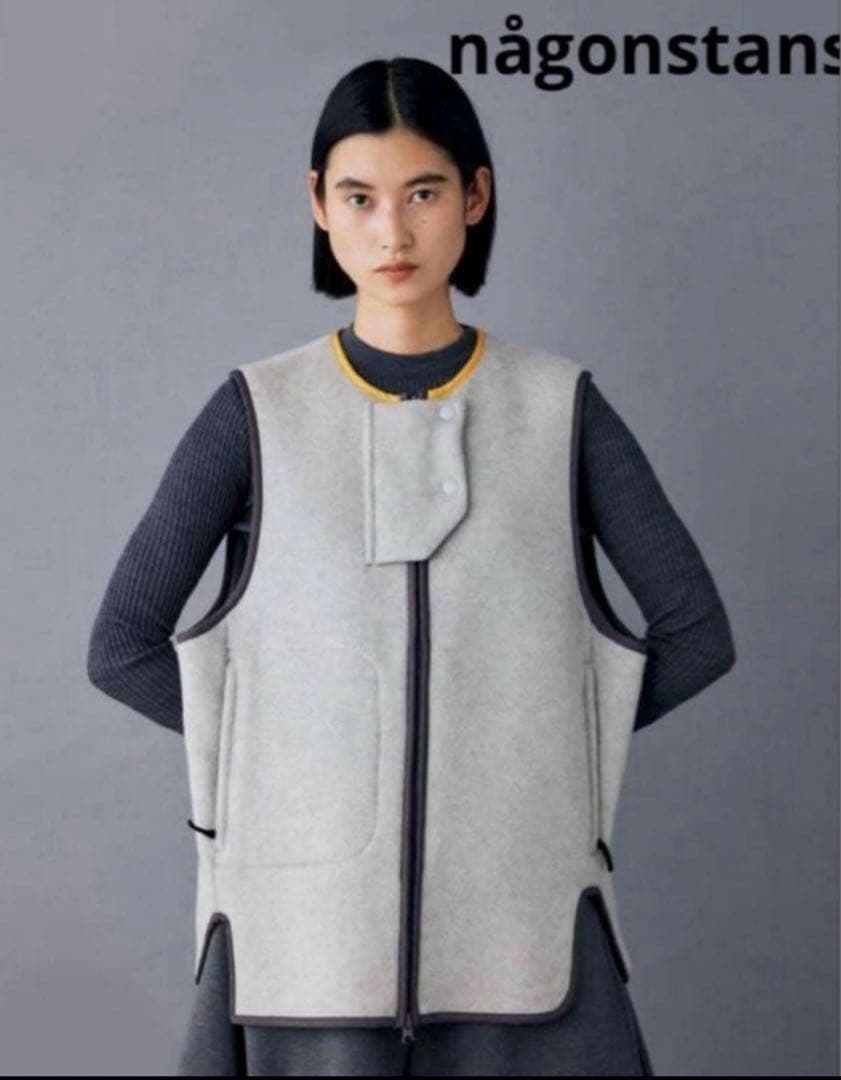 nagonstans asymmetry slit vest ベスト　グレー