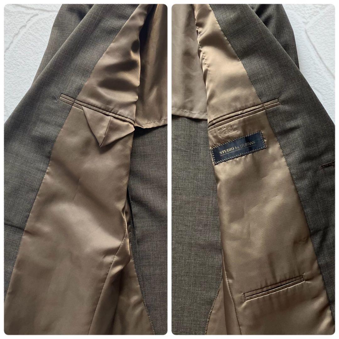 【極美品】ダーバン スーツ 日本製 ウール ツータック A5 ブラウン